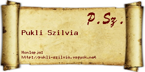 Pukli Szilvia névjegykártya