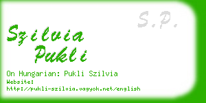 szilvia pukli business card